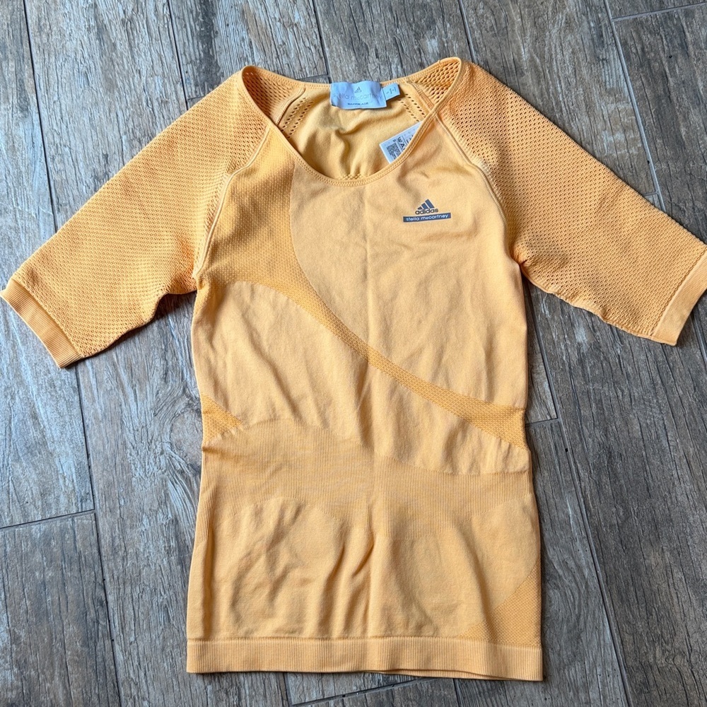 Adidas X Stella McCartney Barricade Orange Mesh Tennis Top Womens small